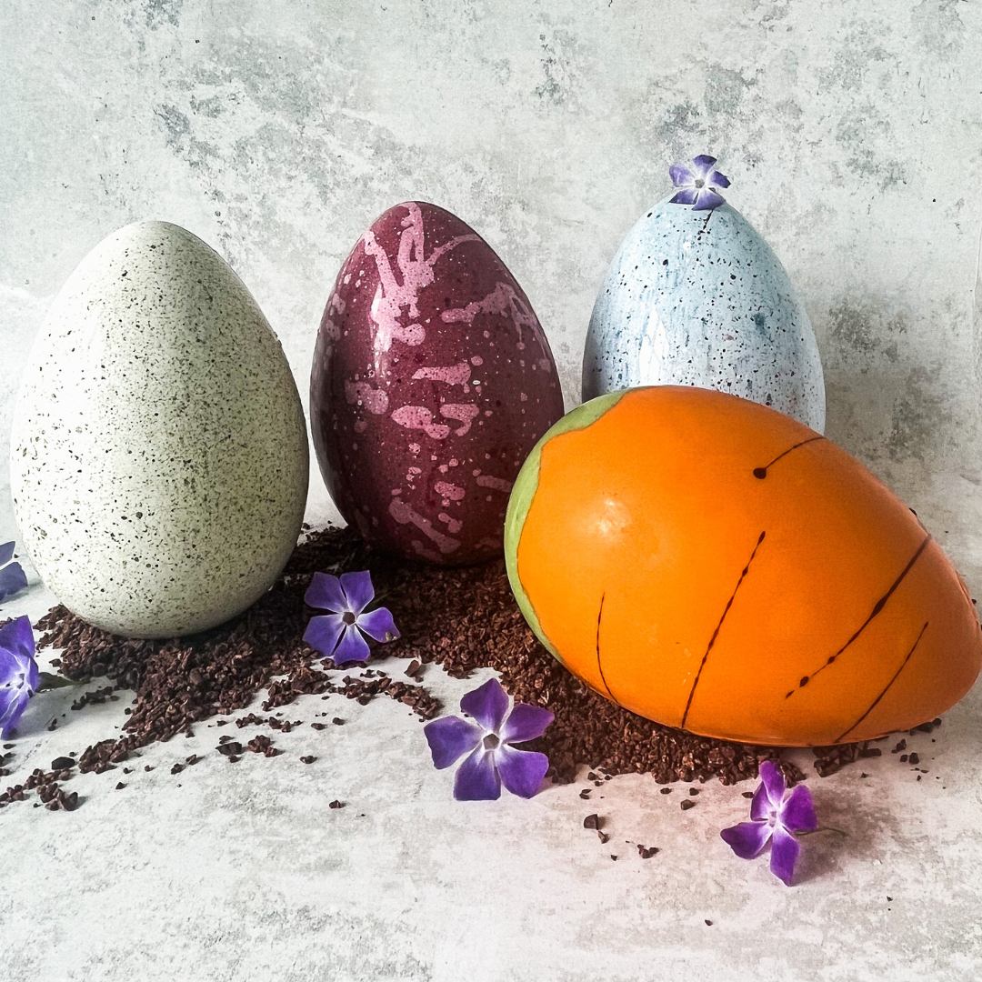 Toasted Marshmallow Macaron Filled Chocolate Easter Egg