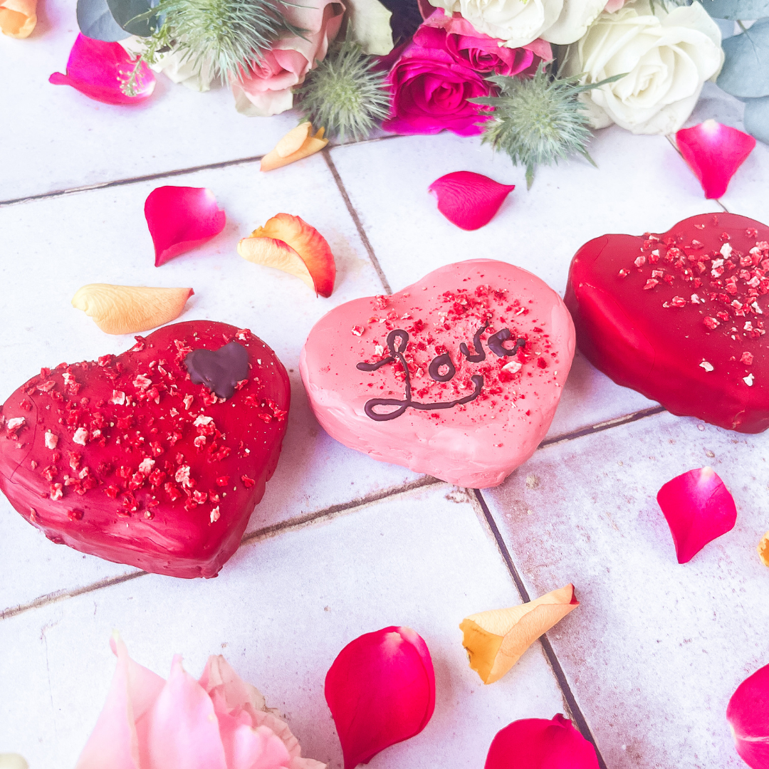 Cupid's Confections: Giant Heart-Shaped Macarons