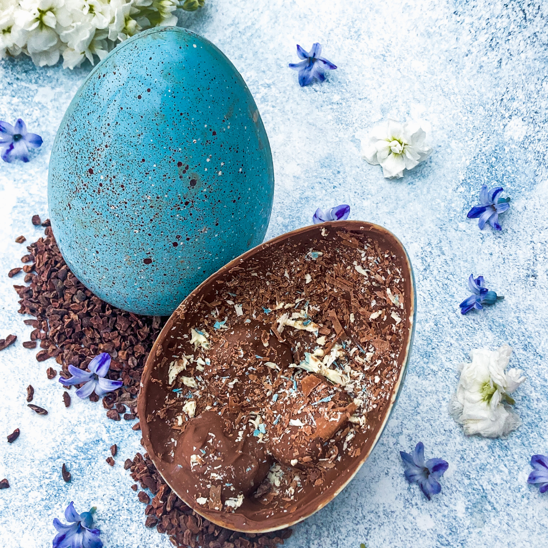 Chocolate Macaron Filled Chocolate Easter Egg
